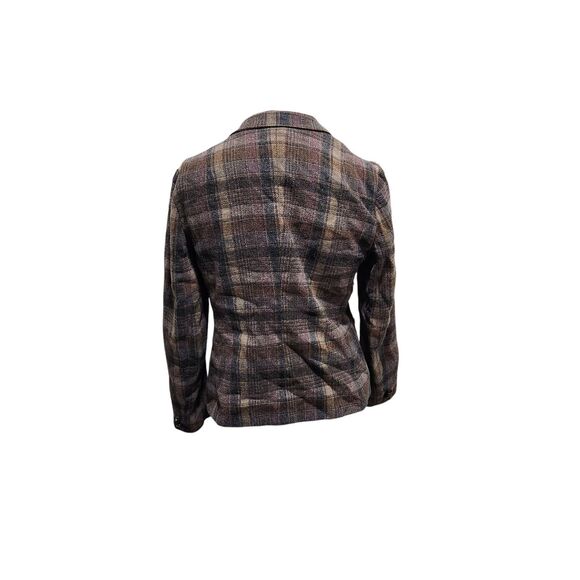 Peerless of Boston Vintage Blazer Womens SZ 16 Dark Academia Preppy Wool Plaid - Picture 3 of 6